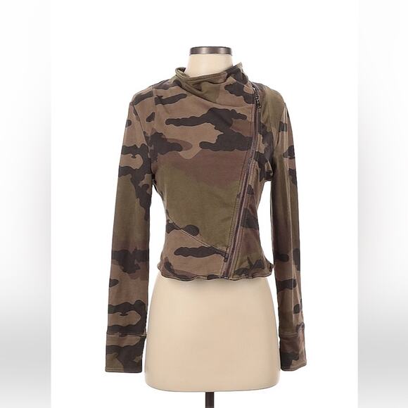 Marrakech McMcc Camouflage camo faux suede zip up moto jacket xs - Picture 1 of 12